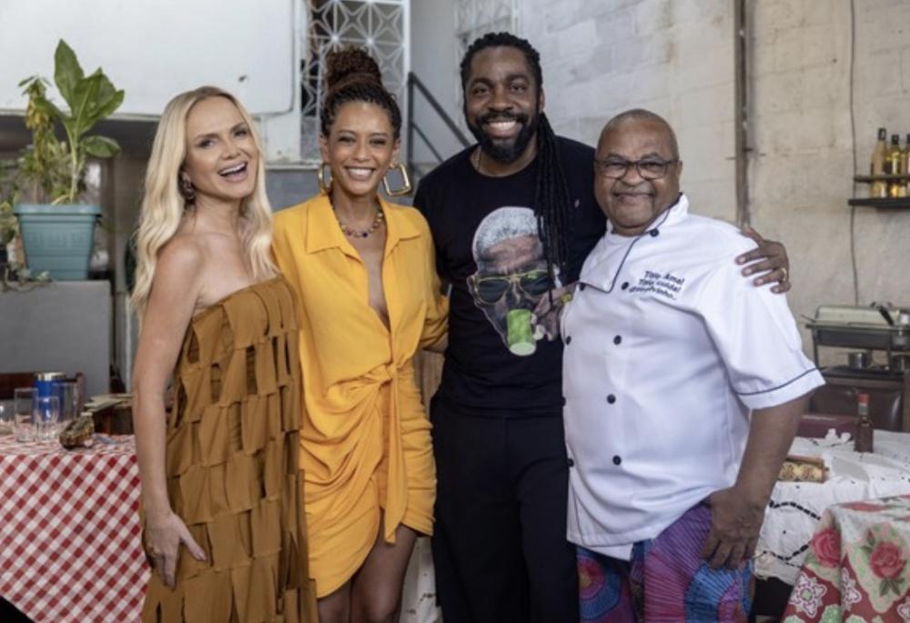 Eliana , Tais Araujo, lazaro Ramos e Tio Silvinho — Foto: Globo/ Angélica Goudinho