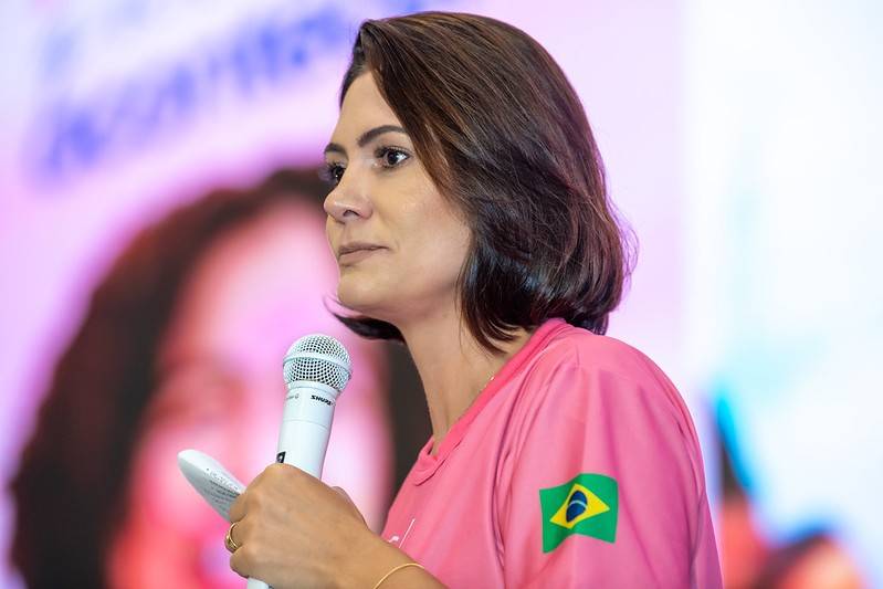 Michelle Bolsonaro encerra a campanha ao Senado pelo DF com uma única doação de pessoa física, no valor de R$ 100 mil -  Foto: Divulgação/PL