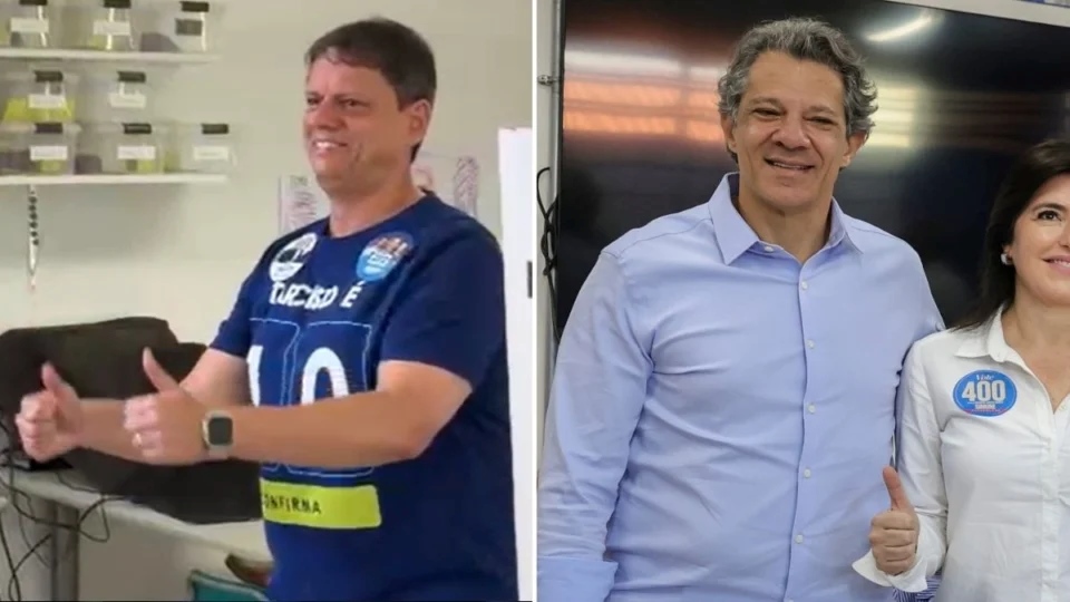 Tarcísio de Freitas e Fernando Haddad votam em locais diferentes na cidade de São Paulo durante o primeiro turno das Eleições 2026. Foto: Divulgação/ EFE